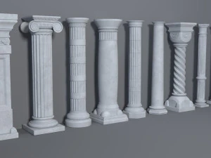 columns collection -2 - 10 pieces 3D Model