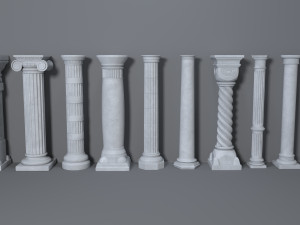 columns collection -2 - 10 pieces Model 3D