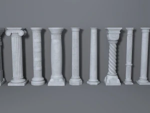 columns collection -2 - 10 pieces 3D Model