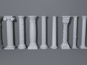 columns collection -2 - 10 pieces Model 3D
