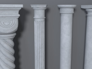 columns collection -2 - 10 pieces Model 3D