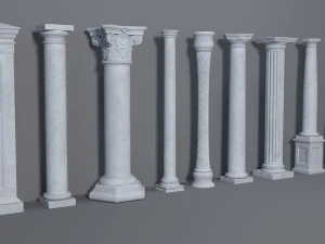 columns collection -3 - 10 pieces 3D Model