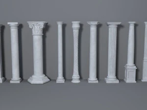 columns collection -3 - 10 pieces 3D Model