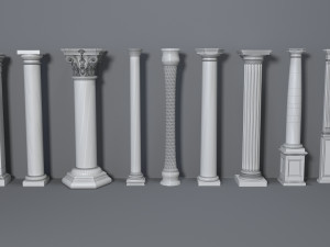 columns collection -3 - 10 pieces 3D 模型