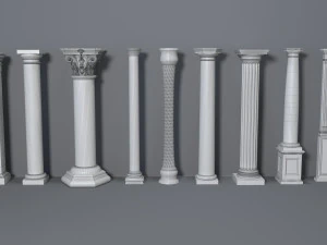 columns collection -3 - 10 pieces 3D Model