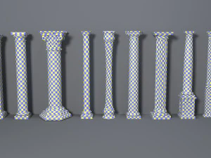 columns collection -3 - 10 pieces 3D Model
