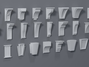 corbels collection -1 - 25 pieces 3D Model