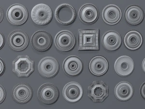 rosettes collection -1 - 30 pieces 3D Model
