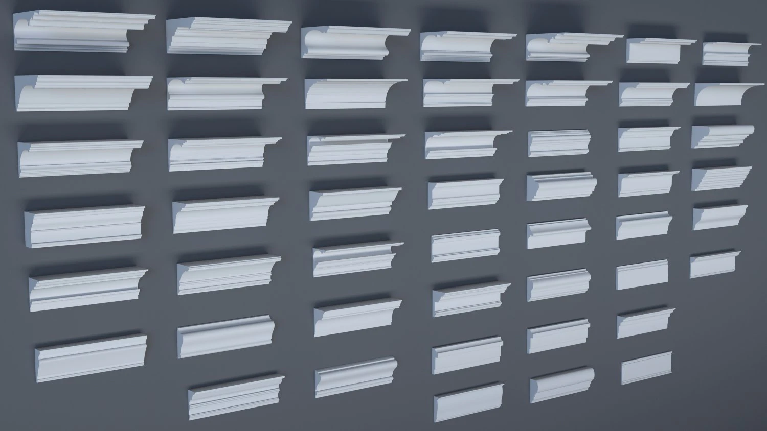 cornice collection - 1 - 50 pieces 3D Model .c4d .max .obj .3ds .fbx .stl .blend 
