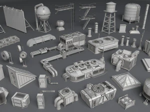 building roof collection - 3 - 40 pieces 3D Model