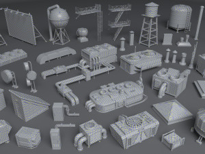 building roof collection - 3 - 40 pieces Modelo 3D