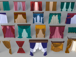 curtains - part - 2 - 22 pieces 3D Model