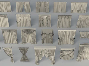 curtains - part - 2 - 22 pieces 3D Model