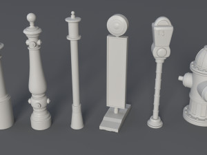 Street collection 1 - 60 pieces 3D Модель