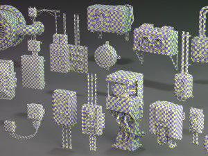 wall electric props 1 - 20 pieces Modello 3D