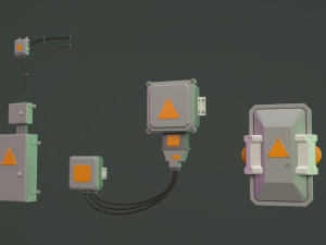 wall electric props 1 - 20 pieces Modello 3D