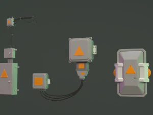 wall electric props 1 - 20 pieces 3D Model