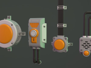 wall electric props 1 - 20 pieces Modello 3D