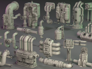wall tube mechanism props 1 - 20 pieces Modelo 3D