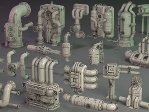 wall tube mechanism props 1 - 20 pieces 3D Model