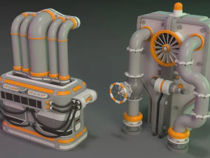 wall tube mechanism props 1 - 20 pieces 3D Model