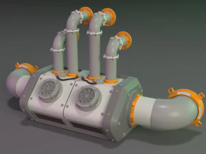 wall tube mechanism props 1 - 20 pieces 3D Model