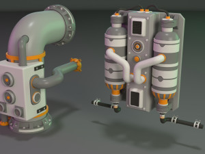 wall tube mechanism props 1 - 20 pieces Modelo 3D