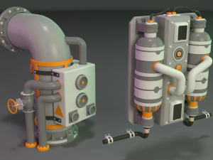 wall tube mechanism props 1 - 20 pieces 3D Model