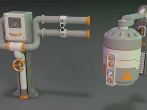 wall tube mechanism props 1 - 20 pieces 3D Model