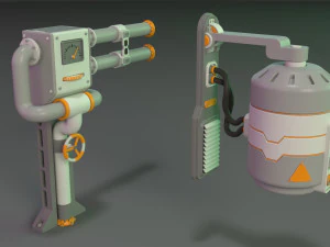 wall tube mechanism props 1 - 20 pieces 3D Model