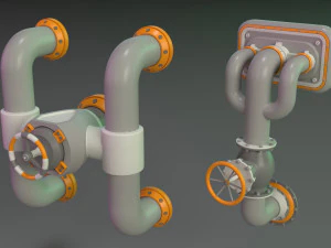 wall tube mechanism props 1 - 20 pieces 3D Model
