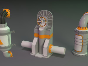 wall tube mechanism props 1 - 20 pieces Modelo 3D