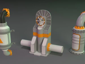 wall tube mechanism props 1 - 20 pieces 3D Model