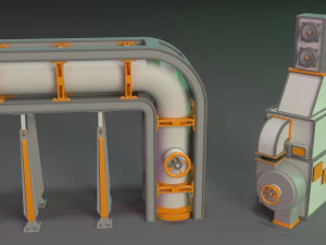 wall tube mechanism props 1 - 20 pieces 3D Model