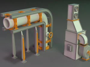 wall tube mechanism props 1 - 20 pieces 3D Model