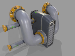 prosp 1 from wall tube mechanism props Modelo 3D