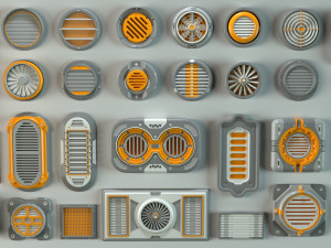 industrial kitbash-1 - 30 pieces 3D Model