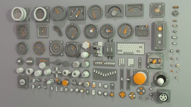 industrial kitbash - 2 - 105 pieces 3D Model .c4d .max .obj .3ds .fbx .stl .blend 