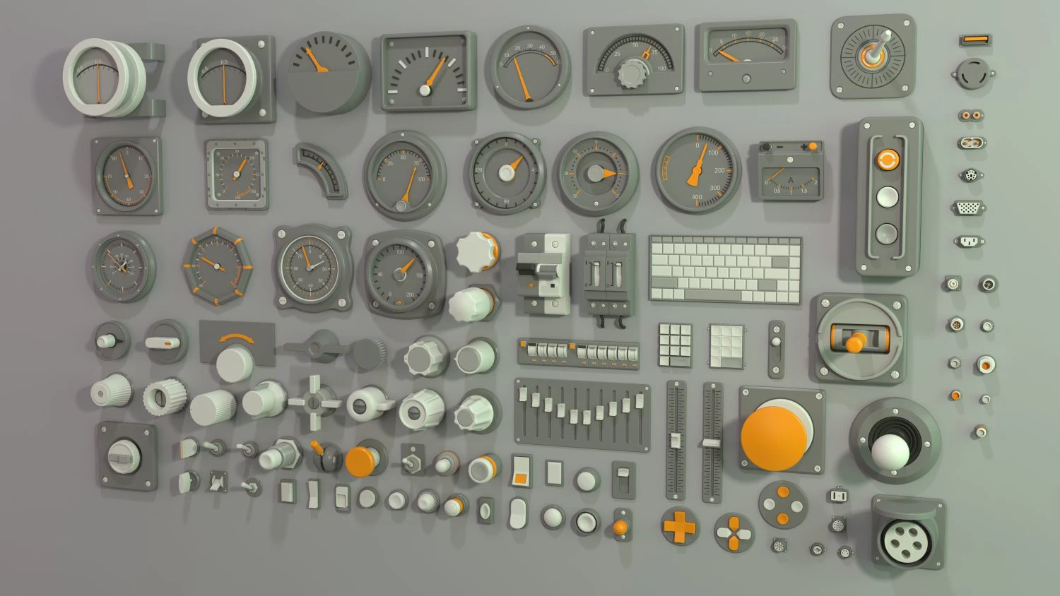 industrial kitbash - 2 - 105 pieces 3D Model .c4d .max .obj .3ds .fbx .stl .blend