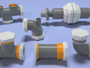 industrial kitbash 4 - 70 pieces 3D Model