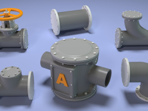 industrial kitbash 4 - 70 pieces Modelo 3D