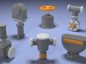 industrial kitbash 4 - 70 pieces Modelo 3D