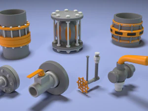industrial kitbash 4 - 70 pieces 3D Model