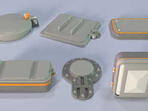 industrial kitbash 5 - 100 pieces Modelo 3D