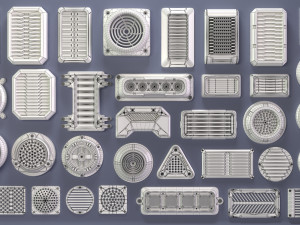 industrial kitbash-6 - 35 pieces 3D Model