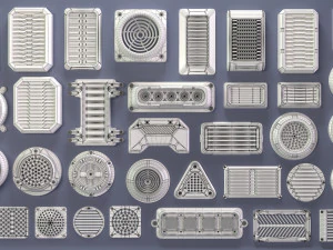 industrial kitbash-6 - 35 pieces 3D Model