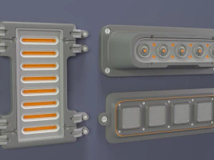 industrial kitbash-6 - 35 pieces 3D Model