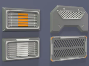 industrial kitbash-6 - 35 pieces 3D Model
