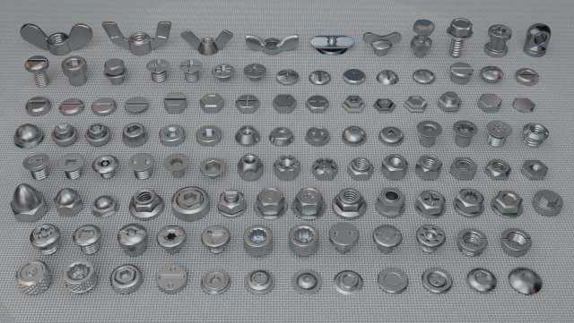 bolts collection - 108 pieces 3D Модель .c4d .max .obj .3ds .fbx .stl .blend 
