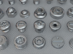 bolts collection - 108 pieces 3D Модель